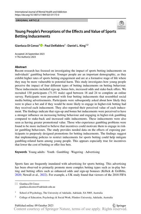 the mentality and psychology of sports betting 2023|Young People’s Perceptions of the Effects and Value of Sports .